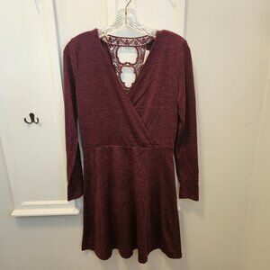 Candie's Burgundy Long Sleeve Dress